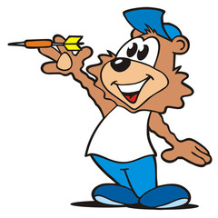 Teddy spielt Dart