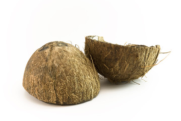 Kokosnuss in zwei Hälften
