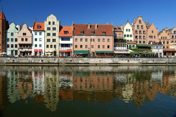 Fototapeta na wymiar Gdańsk, Danzig, Polska linia brzegowa z 13 wieku