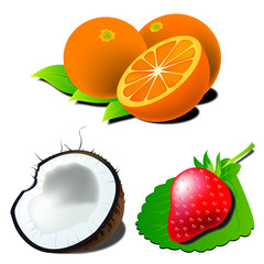 Strawberry, orange, coconut