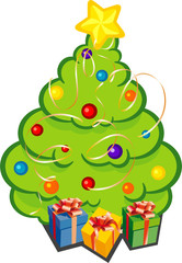 Weihnachtsbaum mit Geschenken