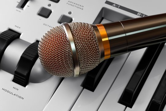 Microphone on synthesizer