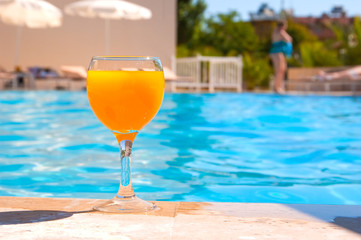 Glass with orange juice