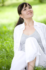 woman on grass