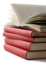 pile of books isolated