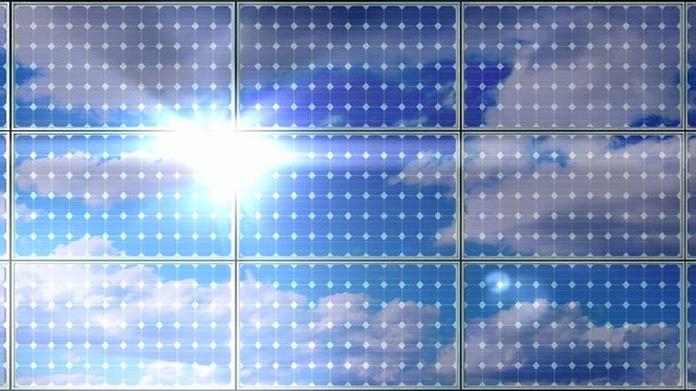 soleil sur panneaux photovoltaique