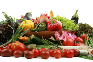 légumes sur fond blanc