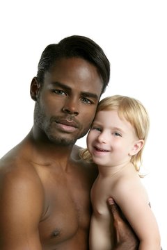 Multi Ethnic Family African Father Caucasian Daughter