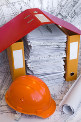 Abstract house from documents and folders