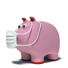 illustraton of a pig in an air mask