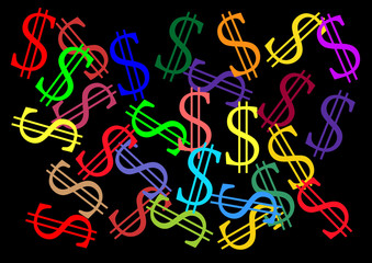 Fototapeta premium colorful dollar sign background illustration