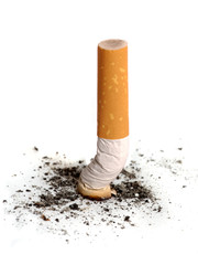 Cigarette butt - stop smoking