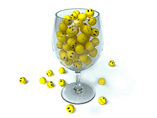 Yellow Smile wineglass