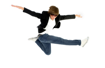 Young man jumping