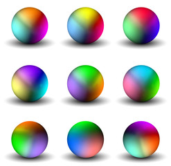 Glossy Multicolor Spheres Set (Vector)