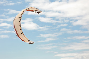 Kiteboarding kite in sky