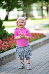 little girl in park