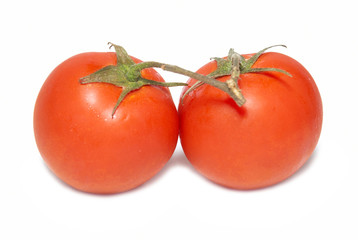Two red tomatoes