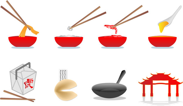 chinese food vector icons