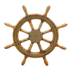 Old boat steering wheel