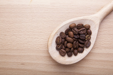 Coffee on the wooden background