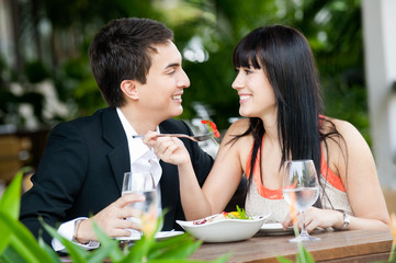 Couple Eating Outdoors