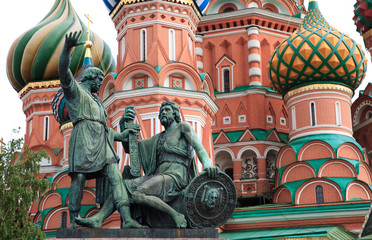 Fototapeta na wymiar Dmitry Pozharsky and Kuzma Minin monument .Russia.Moscow.