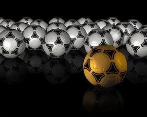 black background with much soccer ball