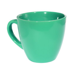 green Mug on a white background. (isolated)