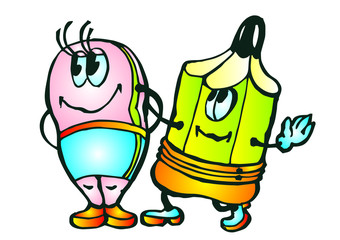 eraser and pencil