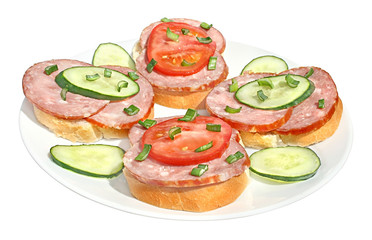 Sandwiches with sausage