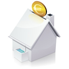 Maison et investir dans la récupération d'eau de pluie (reflet)