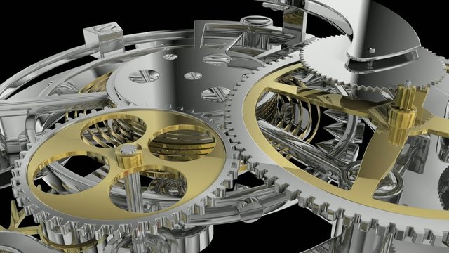 Clock mechanism and gears with alpha channel v.2