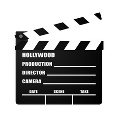 Filmklappe Hollywood Geöffnet - obrazy, fototapety, plakaty
