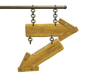 3d retro wooden arrows