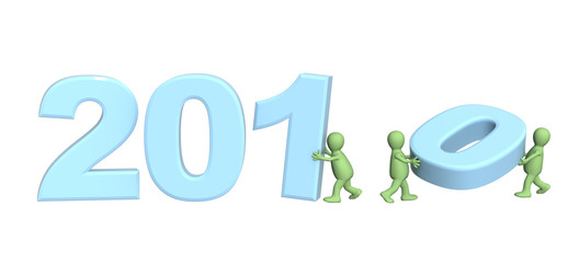 Three puppets making number 2010