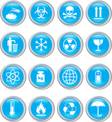 Set of blue icons