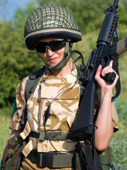 Fototapeta premium girl soldier