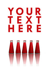 red drink cocktail bottles