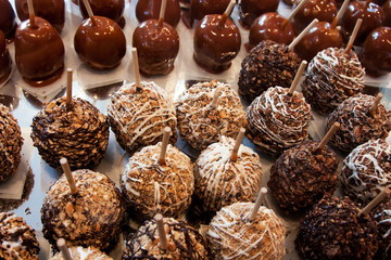 Candy apples with chocolate