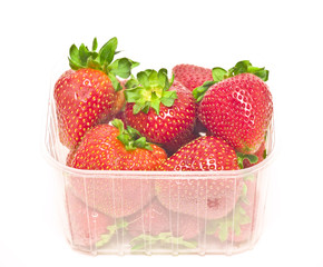 big strawberries in plastic package