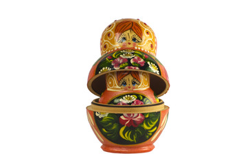 Russian nesting dolls isolated on white