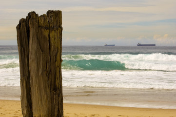 Beach and old post