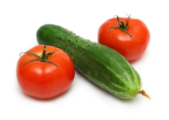 percent symbol of tomatoes and cucumber