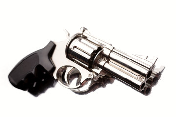Handgun isolated over white background