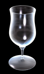 glass on the black background