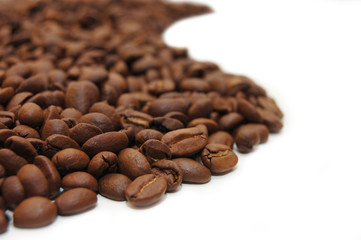 Close up of the aromatic coffee beans