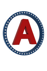 USA flag amero sign (red)