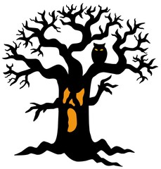 Spooky tree silhouette