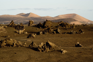 Vulkanlandschaft, Nationalpark Timanfaya,  Steinformationen